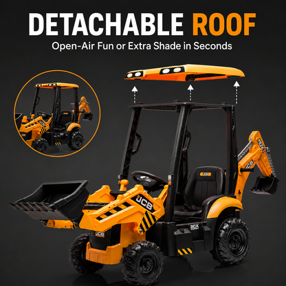 12V Kids Ride-On Excavator with Parent Remote Control, Front Loader & Rear Digger