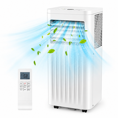 8000–10000 BTU Portable Air Conditioner with Remote, LED Display, 24H Timer & Sleep Mode – Cools Up to 350 Sq. Ft.