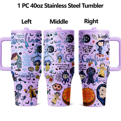 40oz Dark Fantasy Cartoon Stainless Steel Tumbler with Handle, Lid & Straw – Vacuum Insulated Travel Mug